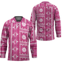 Fiji Masi All Pink Hockey Jersey Tapa Pattern - Polynesian Pride