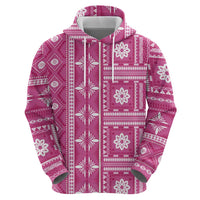 Fiji Masi All Pink Hoodie Tapa Pattern - Polynesian Pride