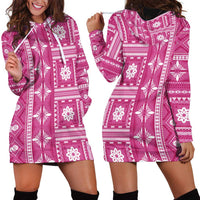 Fiji Masi All Pink Hoodie Dress Tapa Pattern - Polynesian Pride