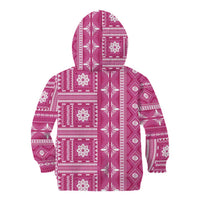 Fiji Masi All Pink Kid Hoodie Tapa Pattern - Polynesian Pride