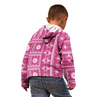 Fiji Masi All Pink Kid Hoodie Tapa Pattern - Polynesian Pride