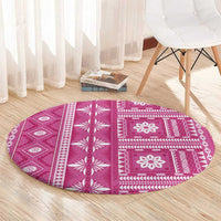 Fiji Masi All Pink Round Carpet Tapa Pattern - Polynesian Pride