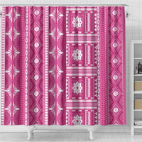 Fiji Masi All Pink Shower Curtain Tapa Pattern - Polynesian Pride