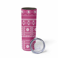 Fiji Masi All Pink Skinny Tumbler Tapa Pattern LT01 - Polynesian Pride