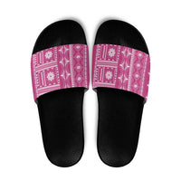 Fiji Masi All Pink Slide Sandals Tapa Pattern - Polynesian Pride