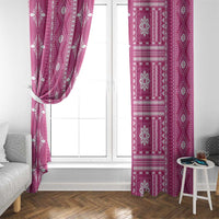 Fiji Masi All Pink Window Curtain Tapa Pattern - Polynesian Pride
