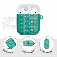 Fiji Masi All Teal AirPods Case Tapa Pattern LT01 - Polynesian Pride