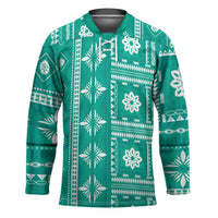 Fiji Masi All Teal Hockey Jersey Tapa Pattern LT01 Unisex Teal - Polynesian Pride