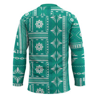 Fiji Masi All Teal Hockey Jersey Tapa Pattern - Polynesian Pride