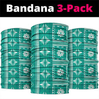 Fiji Masi All Teal Neck Gaiter Tapa Pattern - Polynesian Pride