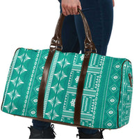 Fiji Masi All Teal Travel Bag Tapa Pattern - Polynesian Pride
