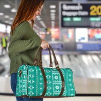 Fiji Masi All Teal Travel Bag Tapa Pattern - Polynesian Pride