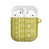 Fiji Masi All Yellow AirPods Case Tapa Pattern LT01 Yellow - Polynesian Pride