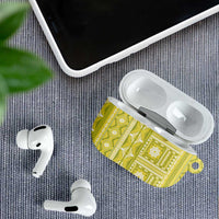 Fiji Masi All Yellow AirPods Case Tapa Pattern LT01 - Polynesian Pride