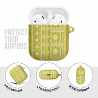 Fiji Masi All Yellow AirPods Case Tapa Pattern LT01 - Polynesian Pride