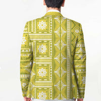 Fiji Masi All Yellow Blazer Tapa Pattern - Polynesian Pride