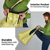 Fiji Masi All Yellow Grocery Bag Tapa Pattern - Polynesian Pride