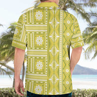 Fiji Masi All Yellow Hawaiian Shirt Tapa Pattern - Polynesian Pride
