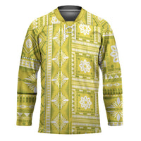 Fiji Masi All Yellow Hockey Jersey Tapa Pattern LT01 Unisex Yellow - Polynesian Pride