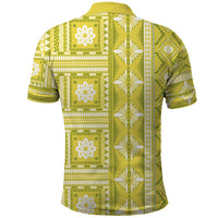 Fiji Masi All Yellow Polo Shirt Tapa Pattern LT01 - Polynesian Pride