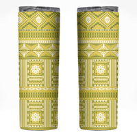 Fiji Masi All Yellow Skinny Tumbler Tapa Pattern LT01 Yellow - Polynesian Pride