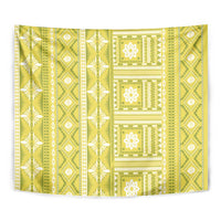 Fiji Masi All Yellow Tapestry Tapa Pattern - Polynesian Pride