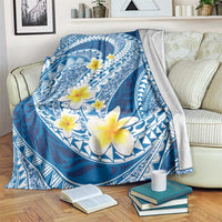 Plumeria Polynesian Blue Glitter Pattern Blanket LT01 Blue - Polynesian Pride
