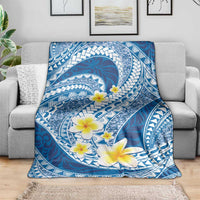 Plumeria Polynesian Blue Glitter Pattern Blanket LT01 - Polynesian Pride