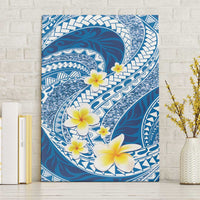 Plumeria Polynesian Blue Glitter Pattern Canvas Wall Art LT01 Without Frame Blue - Polynesian Pride