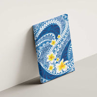 Plumeria Polynesian Blue Glitter Pattern Canvas Wall Art LT01 - Polynesian Pride
