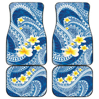 Plumeria Polynesian Blue Glitter Pattern Car Mats LT01 - Polynesian Pride