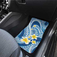 Plumeria Polynesian Blue Glitter Pattern Car Mats LT01 - Polynesian Pride