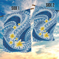 Plumeria Polynesian Blue Glitter Pattern Garden Flag LT01 - Polynesian Pride