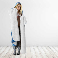 Plumeria Polynesian Blue Glitter Pattern Hooded Blanket LT01 - Polynesian Pride