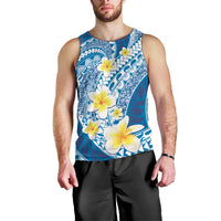 Plumeria Polynesian Blue Glitter Pattern Men Tank Top LT01 - Polynesian Pride