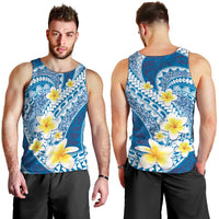 Plumeria Polynesian Blue Glitter Pattern Men Tank Top LT01 - Polynesian Pride