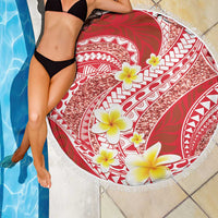 Plumeria Polynesian Coral Glitter Pattern Beach Blanket LT01 - Polynesian Pride