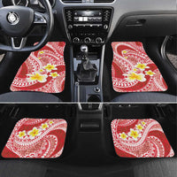 Plumeria Polynesian Coral Glitter Pattern Car Mats LT01 Set 4pcs Coral - Polynesian Pride
