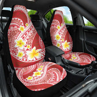 Plumeria Polynesian Coral Glitter Pattern Car Seat Cover