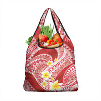 Plumeria Polynesian Coral Glitter Pattern Grocery Bag LT01 1-pack One Size Coral - Polynesian Pride
