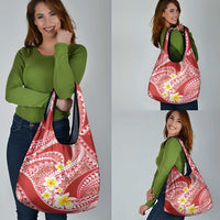 Plumeria Polynesian Coral Glitter Pattern Grocery Bag LT01 - Polynesian Pride