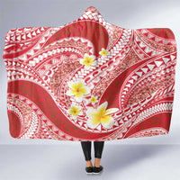 Plumeria Polynesian Coral Glitter Pattern Hooded Blanket LT01 One Size Coral - Polynesian Pride