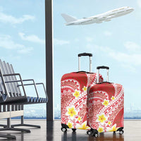 Plumeria Polynesian Coral Glitter Pattern Luggage Cover