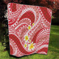 Plumeria Polynesian Coral Glitter Pattern Quilt