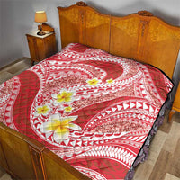 Plumeria Polynesian Coral Glitter Pattern Quilt