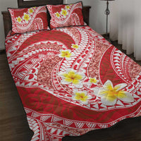 Plumeria Polynesian Coral Glitter Pattern Quilt Bed Set LT01 Coral - Polynesian Pride