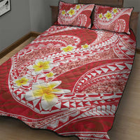 Plumeria Polynesian Coral Glitter Pattern Quilt Bed Set LT01 - Polynesian Pride