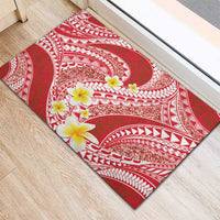 Plumeria Polynesian Coral Glitter Pattern Rubber Doormat LT01 - Polynesian Pride