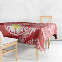 Plumeria Polynesian Coral Glitter Pattern Tablecloth LT01 - Polynesian Pride