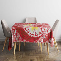 Plumeria Polynesian Coral Glitter Pattern Tablecloth LT01 - Polynesian Pride